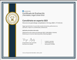 Consultor Seo, Qué Es, Hace, Colombia, Barcelona, Bogotá 3 Diploma Conviértete En Experto Seo Otorgado Por Linkedin Learning