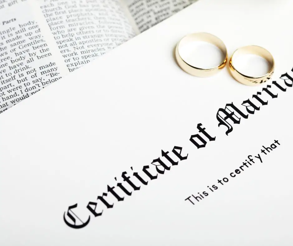 Marriage certificate texas
